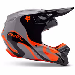 FOX V1 Emotion Casque de motocross, noir-gris-orange, taille S pour Hommes