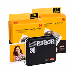 Kodak Mini 3 Retro, Sublimation de teinte, Impression sans marge, Bluetooth, Impression directe, Noir