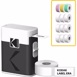 KODAK Memo Label ERA M50 - Imprimante dÉtiquettes Bluetooth iOS/Android 4 Couleurs de Papier Incluses Design Compact - Blanc