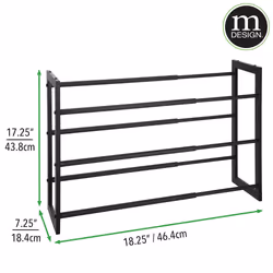 mDESIGN 00556MDCO Organisateur pour chaussures Noir