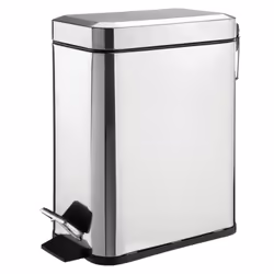 mDESIGN 06123MDBST, 5 L, Acier, Chrome, Pédale, 1 pièce(s)