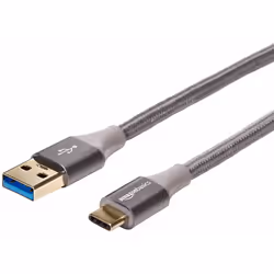 AmazonBasics UTC-C-A-3.1-GEN 1-10FT-GRY, 3 m, USB C, USB A, USB 3.2 Gen 1 (3.1 Gen 1), 5000 Mbit/s, Gris