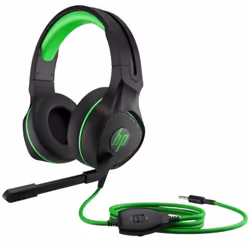HP Pavilion Gaming Casque de jeu 400 pour Pavilion, Avec fil, Jouer, 20 - 20000 Hz, 300 g, Casque, Noir, Vert