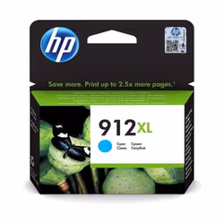 HP 912XL Cartouche d'encre cyan authentique, grande capacité, Rendement élevé (XL), Encre à pigments, 9,9 ml, 825 pages, 1 pi ...