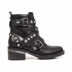 Bottes Femme - Guess - Fancey - Cuir Noir - Haute - Caoutchouc