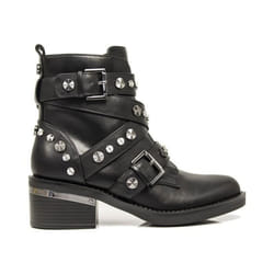 Bottes Femme - Guess - Fancey - Cuir Noir - Haute - Caoutchouc