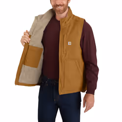 Carhartt Duck Mock Neck Gilet, brun, taille L pour Hommes - Vue supplémentaire 4