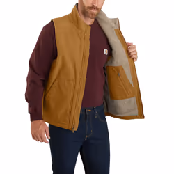 Carhartt Duck Mock Neck Gilet, brun, taille M pour Hommes