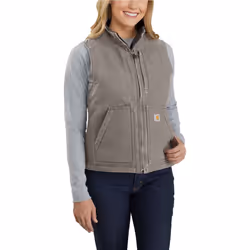 Carhartt Sherpa Lined Mock Neck Gilet pour dames, gris, taille S pour Femmes