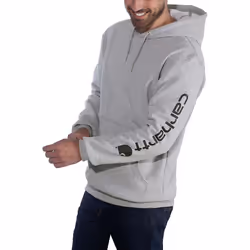 Carhartt Midweight Sleeve Logo Capuche, gris, taille XL pour Hommes