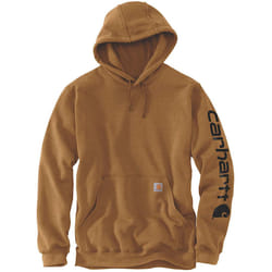 Carhartt Midweight Sleeve Logo Capuche, brun, taille XL pour Hommes