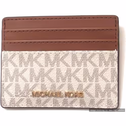 MICHAEL KORS Porte-cartes écru et noir