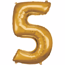 Amscan 9906270, Ballon-jouet, Feuille, Or, Numéro, 58 cm, 5 pièce(s)
