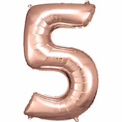 Amscan 9906280, Ballon-jouet, Feuille, Or, Numéro, 58 cm, 5 pièce(s)