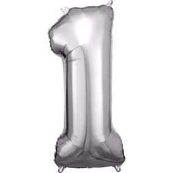 Amscan 9906286, Ballon-jouet, Feuille, Argent, Numéro, 33 cm, 5 pièce(s)