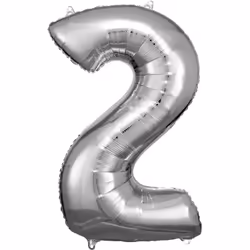 Amscan 9906287, Ballon-jouet, Feuille, Argent, Numéro, 50 cm, 5 pièce(s)