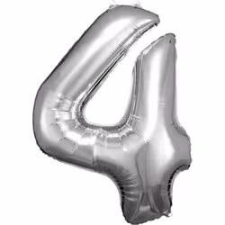Amscan 9906289, Ballon-jouet, Feuille, Argent, Numéro, 66 cm, 5 pièce(s)