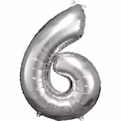 Amscan 9906291, Ballon-jouet, Feuille, Argent, Numéro, 55 cm, 5 pièce(s)