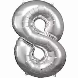 Amscan 9906293, Ballon-jouet, Feuille, Argent, Numéro, 53 cm, 5 pièce(s)