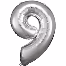 Amscan 9906294, Ballon-jouet, Feuille, Argent, Numéro, 86 cm, 5 pièce(s)