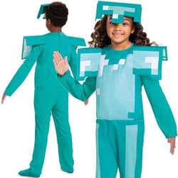 Déguisement Minecraft Armure de Diamant - Disguise - 127-136 cm - 7-8 ans - Turquoise