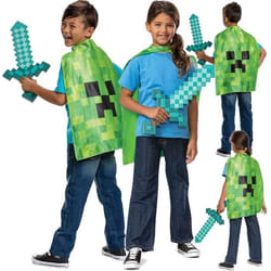 Déguisement Minecraft - DISGUISE - Épée + cape Creeper - Costume Halloween et carnaval