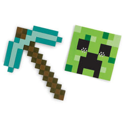 Disguise Ensemble de déguisement Minecraft Pioche en diamant & masque Creeper pour enfants, sous licence officielle , comprend le masque et la pioche, déguisement d’Halloween complet pour garçons, détails pixelisés, taille unique