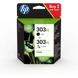 HP Pack de 2 cartouches authentiques d'encre haute contenance noir/trois couleurs 303XL