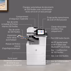 HP Color LaserJet Enterprise Flow Imprimante multifonction M776zs, Color, Imprimante pour Impression, copie, numérisation et fax, Impression recto-verso; Numérisation vers une adresse électronique - Vue supplémentaire 7