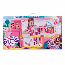 ZURU Sparkle Girlz Retro Campervan, Fille, Rose, Pas pour les enfants de moins de 36 mois, Petites pièces. Risque d'étouffeme ...