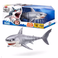 ZURU Robo Alive Great White Shark, Requin jouets de plongée, 5 an(s), Gris, Blanc