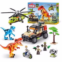 MAX Chasse aux dinosaures Build More Dino Adventure (592 pièces), Jeu de construction, 6 an(s), Plastique, 592 pièce(s)