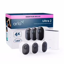 Arlo Ultra 2 Caméra de Surveillance extérieure, pack de 3 blanc