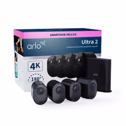 Arlo Ultra 2 Caméra de Surveillance extérieure, pack de 4 noir