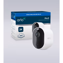 Arlo Caméra de sécurité sans fil Pro 5 2K Spotlight, pack de 1 blanc, Caméra de sécurité IP, Intérieure et extérieure, Avec f ...
