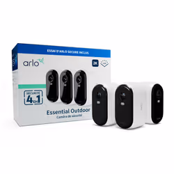 Arlo Essential Caméra de sécurité extérieure 2K, pack de 3, Caméra de sécurité IP, Intérieure et extérieure, Sans fil, FCC, C ...