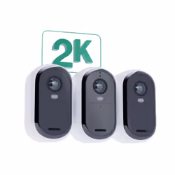 Arlo Essential Caméra de sécurité extérieure 2K, pack de 3