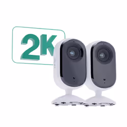Arlo Essential 2K Caméra de sécurité intérieure, pack de 2