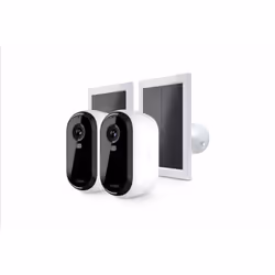 Arlo Caméra de sécurité extérieure Essential 2K & 2 panneaux solaires, kit de 2