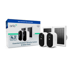 Arlo Essential Caméra de sécurité extérieure avec Panneaux Solaires, pack de 2