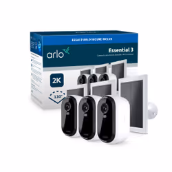 Arlo Essential Caméra de sécurité 3 2K, 3 caméras avec Panneaux Solaires - Vue supplémentaire 2