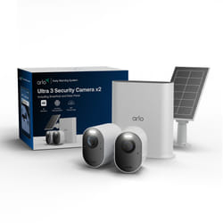Arlo Ultra Caméra de sécurité 3 4K, kit de 2 caméras avec panneau solaire
