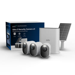 Arlo Ultra Caméra de sécurité 3 4K, kit de 3 caméras avec panneau solaire