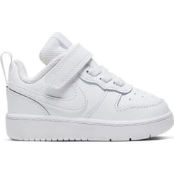 Baskets Nike Court Borough Low 2 - NIKE - Blanc - Bébé - Mixte - Lacets - Plat - Synthétique