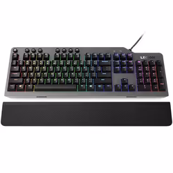 Lenovo Legion K500, Taille réelle (100 %), USB, Clavier mécanique, QWERTY, LED RGB, Noir, Gris