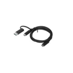 Lenovo 4X90U90618 câble USB 1 m USB 3.2 Gen 1 (3.1 Gen 1) USB A/USB C USB C Noir