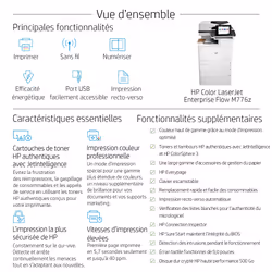 HP Color LaserJet Enterprise Flow Imprimante multifonction M776z, Impression, copie, numérisation et fax, Impression sur façade par port USB - Vue supplémentaire 6