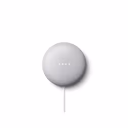 Google Nest Mini, Google Assistant, Rond, Gris, Tissu, Plastique, Chromecast, Android, iOS