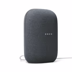 Google Nest Audio, Google Assistant, Ovale, Charbon de bois, Plastique, Chromecast, Chromecast Audio, Android, iOS