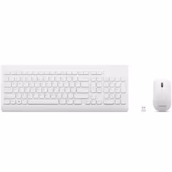 Lenovo GX30W75336, Taille réelle (100 %), USB + Bluetooth, Clavier mécanique, QWERTY, Blanc, Souris incluse